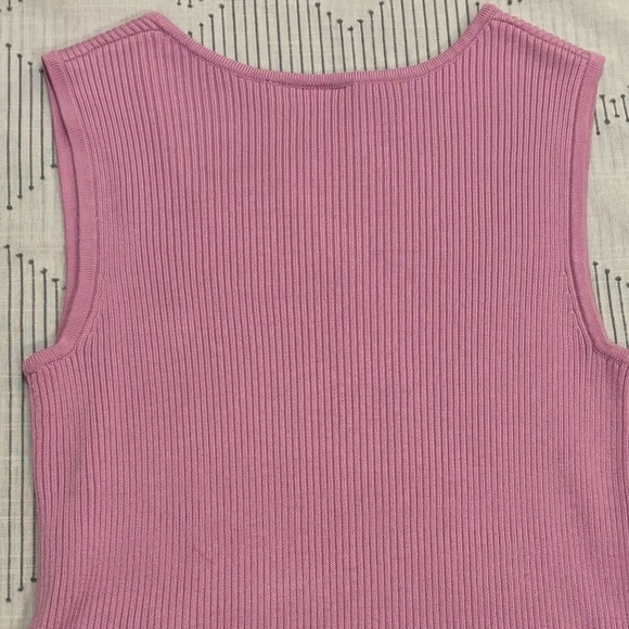 Croft & Barrow Pink Ribbed Tank Top - Picture 6 of 10